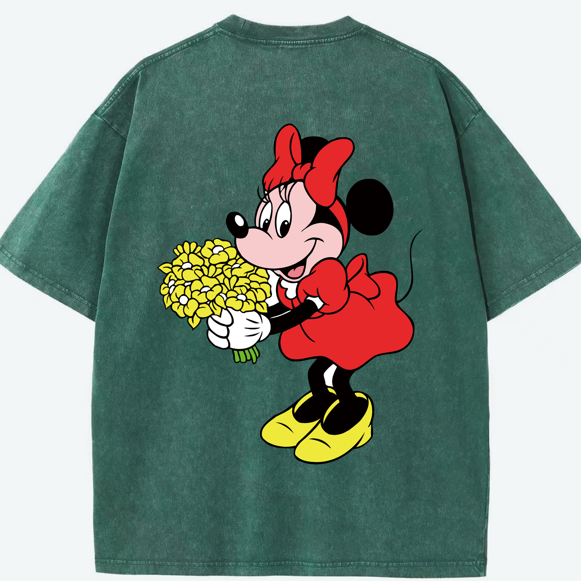 （画像用） ミッキーマウス Mickey Mouse 綿100% ヴィンテージ風 半袖Tシャツ（背面プリント）